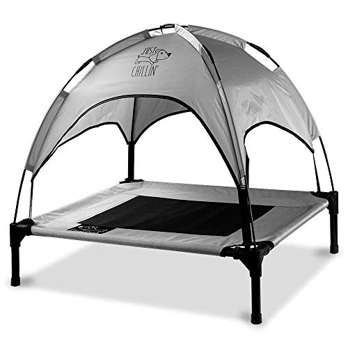 Floppy Dawg Just Chillin' Elevated Dog Bed. Cool Cot With Removable Canopy Shade. Indoor Or Outdoor Pet Use. Lightweight And Portable. Chill In Style On Raised Breathable Mesh Fabric. #TOP6