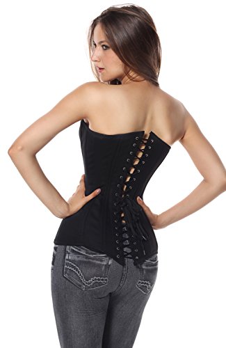 Charmian Women's 26 Steel Boned Cotton Long Torso Hourglass Body Shaper Corset4