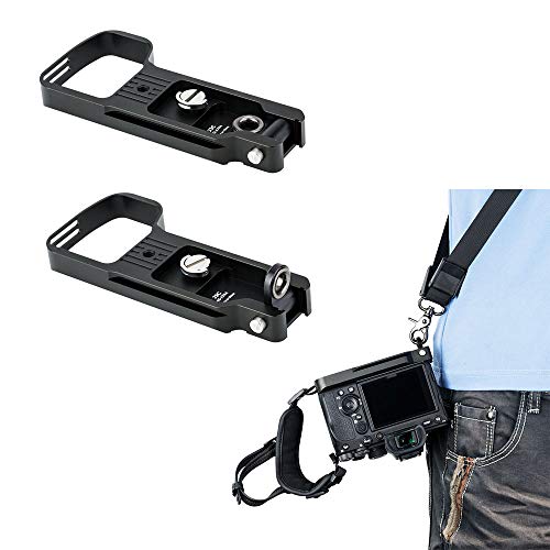 Image of JJC GP-X1EM Grip Extension Metal Bracket for Sony A7V A7IV A7III A7RV A7RIV | for A7 V IV III II A7R5 A7R III II A7SIII A9 II A1, Arca Swiss Quick Release Base with 1 /4 inch-20 Tripod Hole & Cold Shoe Mount
