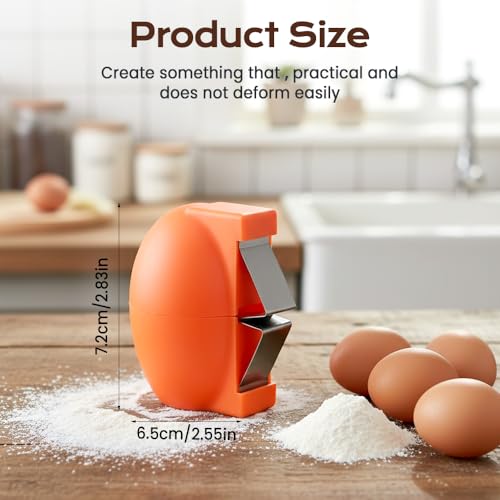2PCS Egg Shell Opener,2026 Upgrade Stainless Steel Egg Cracker Tool, Multifunctional Egg Shell Opener for Raw & Hard-Boiled Eggs, Handheld Kitchen Gadget for Easy Peeling & Separating (2PCS Orange)
