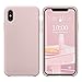SURPHY Cover Compatibile con iPhone XS, Cover Compatibile con iPhone X, Custodia per iPhone X XS Silicone Slim Cover Antiurto con Fodera in Microfibra Protettiva Case per iPhone X XS 5.8", Rosa Sabbia