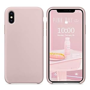 SURPHY iPhone X Hoesje iPhone XS Hoesje Siliconen, Vloeibare Siliconen Rubber Schokbestendige Bescherm Hoesje Case voor iPhone X/XS 5.8 inch, Baby Roze
