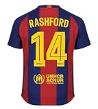 ✅ Producto con licencia oficial: Réplica autorizada con diseño y acabados de alta calidad. 👕 Personalizada con Rashford Nº 14: Incluye el nombre y dorsal del futbolista. ⚽ 1ª Equipación 2025/26: Con los colores blaugranas y escudo oficial del FC Barcelona. 🌍 Unisex Adulto: Disponible en tallas S, M, L, XL y XXL, apta para hombres y mujeres. 💨 Tejido cómodo y transpirable: Ideal para entrenamientos, animar al equipo o coleccionar.