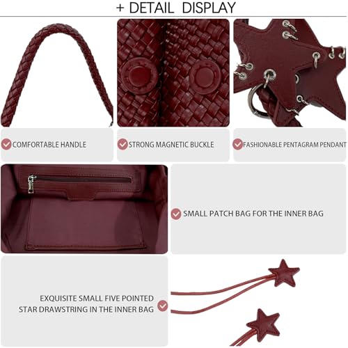 Image of Woven Tote Bag for Women, Shoulder Handbags, Beach Hobo, Handwoven Satchel Underarm Bag, Top-Handle Bag With Purses