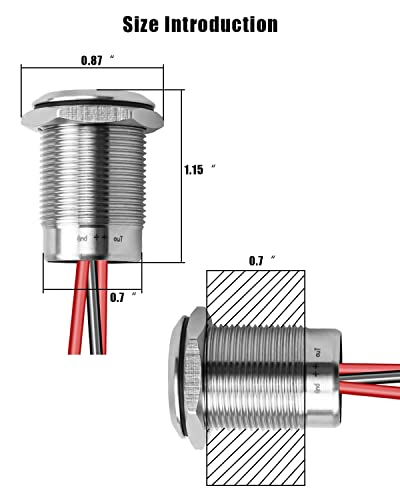 12V Light Dimmer, 6A Dc 12V Pwm Dimmer Switch For Rv Car Boat Dimmable Strip Rope Light, 3/4 Inch Drill Hole Stainless Press Led Light Dimmer Switch, 1 Pcs #TOP5