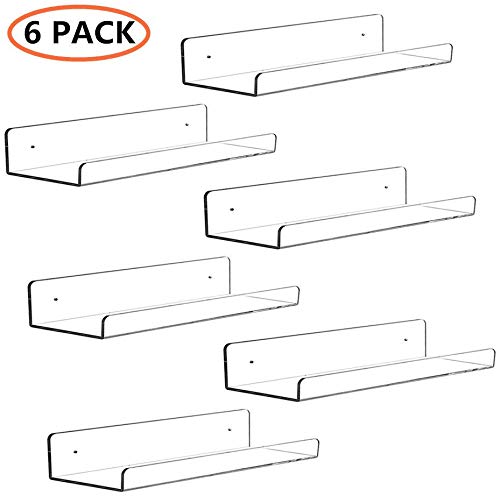 CY craft 15 inch Acrylic Invisible Floating Bookshelf for Kids Room, Modern Picture