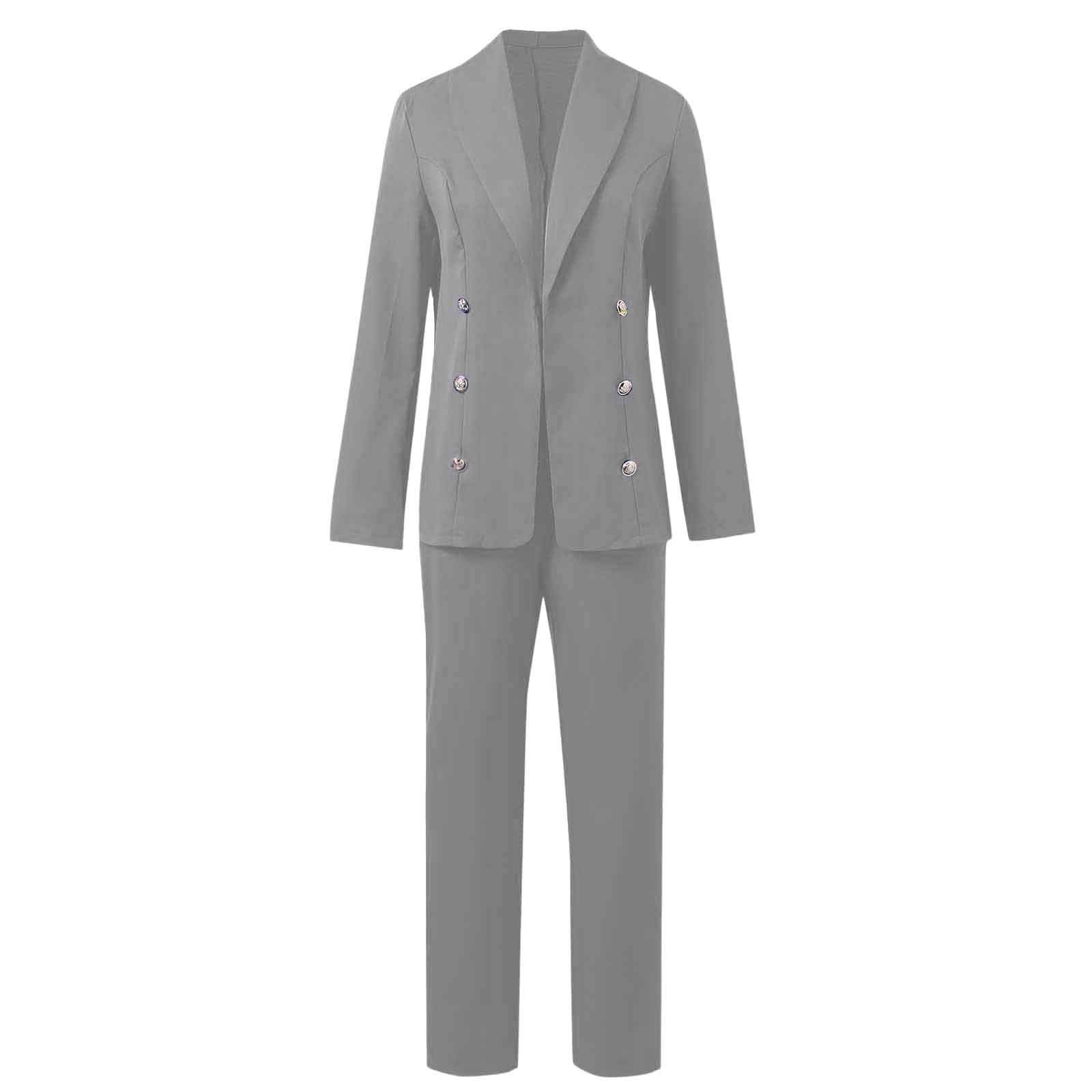 Générique Set di 2 pezzi da donna in cotone con top e pantaloni, set da jogging e relax, set coordinato a due pezzi, tuta sportiva a maniche lunghe A146