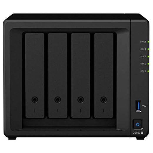Synology DiskStation DS920+ NAS Server for Business with Celeron CPU, 8GB DDR4 Memory, 1TB M.2 SSD, 8TB HDD, DSM Operating System