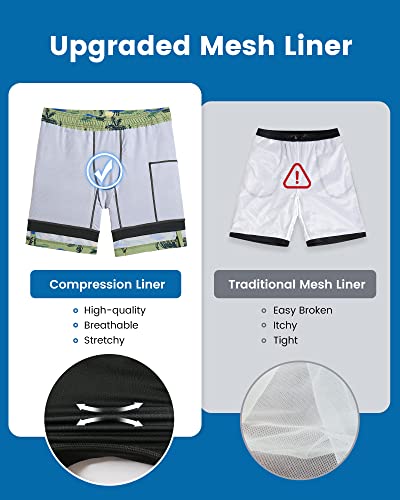 Image of maamgic Mens Swim Trunks with Compression Liner 7 Inch Inseam Mens Bathing Suit Quick Dry Swimming Trunks Swimsuit