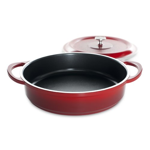Nordic Ware Panela de tradições Pro Cast Braiser, 25 cm, Cranberry,