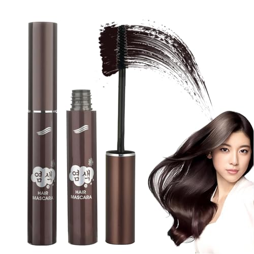 Root Touch Up Dark Brown – Hair Mascara Stick for Grey Hair Coverage, Waterproof Temporary Hair Dye for Roots, Quick Natural Color Concealer, Portable Gray Hair Cover Stick