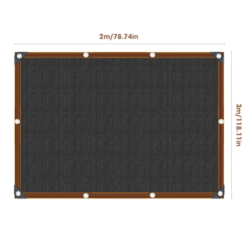 Riisoyu Schattierungsnetz, 2x3m Schattiernetz mit öSen 80% Shading Rate Schattierungsnetz für Gewächshaus Sonnenschutz Netz Atmungsaktiv Beschattungsnetz Sonnenschutznetz Garten für Balkon Terrasse