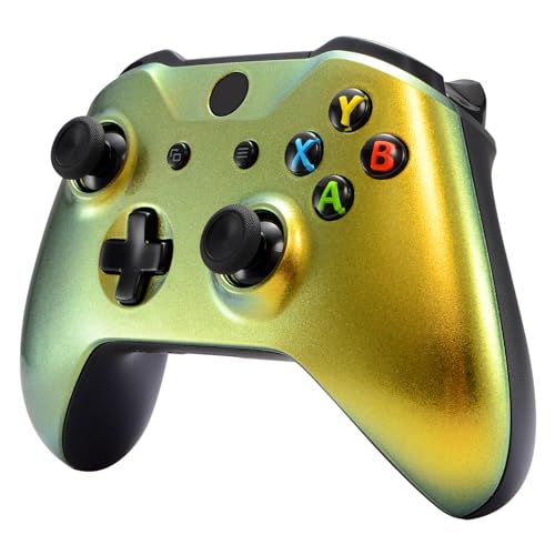Image of eXtremeRate Gold Green Front Housing Shell Faceplate for Xbox One S & Xbox One X Controller (Model 1708) - Controller NOT Included