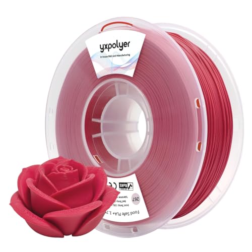YXPOLYER Food Grade PLA+ Filament (Rose Red), 1kg