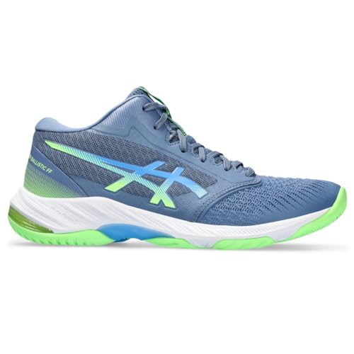 Asics Men's Netburner Ballistic FlyteFoam Mid Top 3 Volleyball Shoe, 8.5, Denim Blue/Waterscape