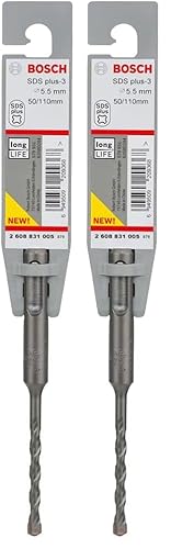Bosch Accessories 2608831005 Foret SDS-Plus-3 pour perforateur 5,5 x 50 x 110 mm (Lot de 2)
