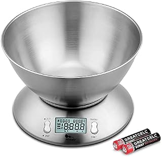 Digital Kitchen Weighing Scale 22lb 10KG/1g Multifunction Electronic Food Baking Cooking Scale with Stainless Steel High Accuracy Pocket Scale with LCD Display and and Tare Function