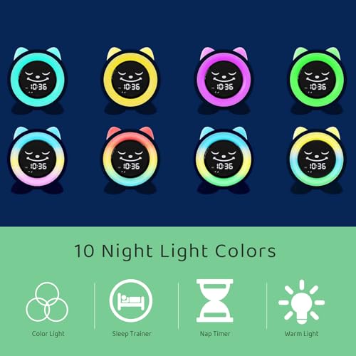 Image of Toddlers Sleep Training Clock, Ok to Wake Clock with Red Green Light
