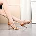 EAKLVB Women Ballroom Dance Shoes Diamond Fashion Modern Latin Salsa Bachata Practice Performance Dance Shoes (Brown, Adult, Women, 12, Numeric, US Footwear Size System, Medium)