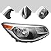 For 2014-2019 Kia Soul Headlight Assembly - Halogen Headlamp, Right Passenger Side, Black Housing, Clear Lens, w/o LED DRL, OEM 92102B2270(12V)