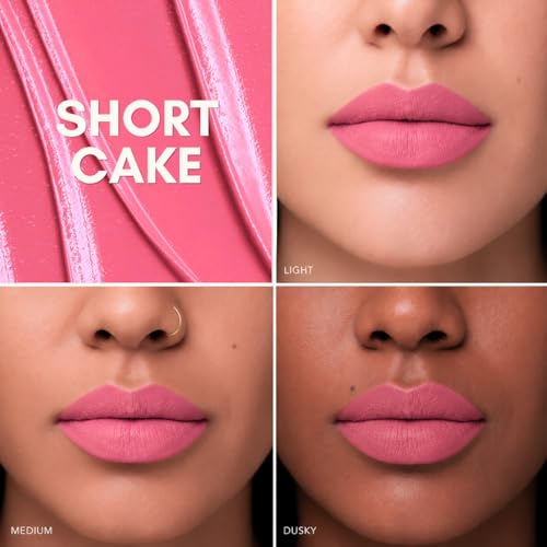Image of Liquid Matte Lipstick - Shortcake, Bright Everyday Pink | Food-Proof, Transfer-Proof, Lightweight | Lasts Up to 8 Hours | 5 ml