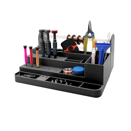 Estante para destornilladores y organizador de mesa de madera para taller y hogar