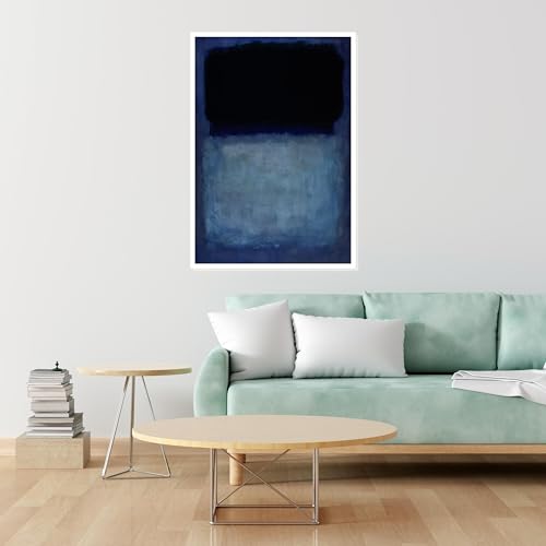 Toile bleue XINBAO grand tableau abstrait pour mur vide - 3