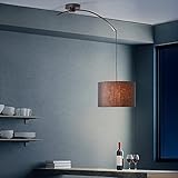 Lightbox Lámpara colgante con brazo extensible, 1 bombilla E27 máx. 40 W de metal/tela en color negro.