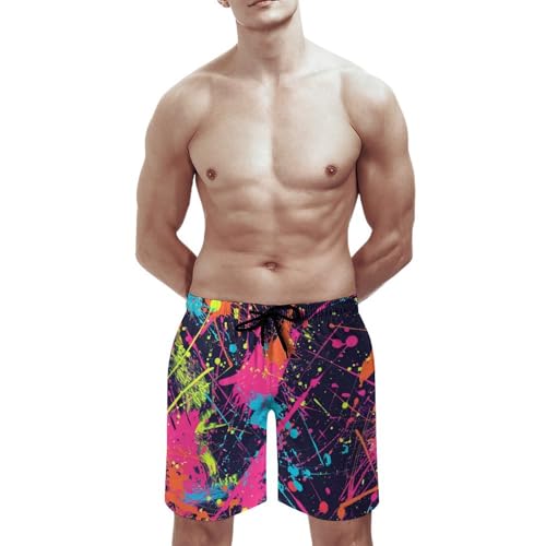 Colorful Tie Dye Men's Beach Shorts Quick Dry Swim Trunks with Pockets Summer Boardshorts for Men2