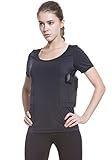 Graystone Holster Shirt Scoop Neck Concealed Carry Clothing for Women - Deep Concealment Compression CCW Clothes (Black, X-Large)