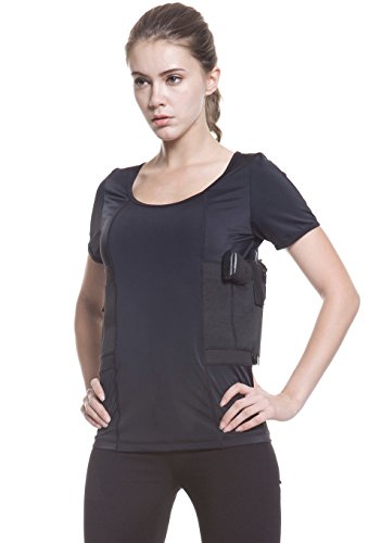 Graystone Holster Shirt Scoop Neck Concealed Carry Clothing for Women - Deep Concealment Compression CCW Clothes (Black, X-Large)