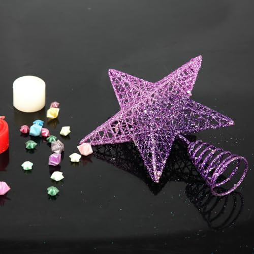 BinaryABC Weihnachtsbaumspitze Stern, glitzernde Weihnachtsbaumdekoration, 20 cm (violetter Farbverlauf) – Ansicht 6