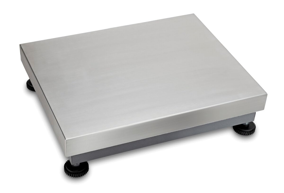 Kern KBP 600V20M - Plataforma con plato de acero inoxidable y IP65, Lectura [d]: 20 g, Campo de pesaje [Max]: 300 | 600 kg, Plato de pesaje: AxPxA 800x600x200 mm (Acero inoxidable), SIN HOMOLOGACIÓN