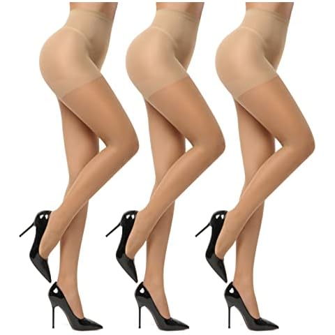 EVERSWE 3 Pairs 20D Women's Sheer Tights Cover