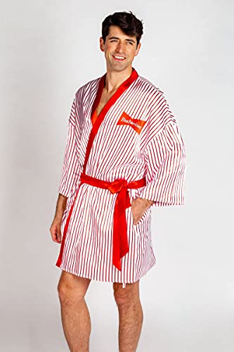 Shinesty Men's Vintage Budweiser Satin The 1876er Striped Robe2