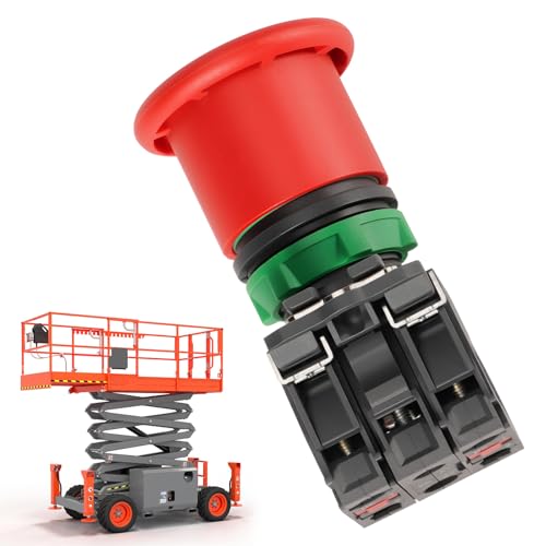 Kozlira Emergency Stop Switch 144647 Fit for Skyjack Scissor Lift SJ6832 RT - Replace SJ144647 Platform E-St Switch Button Assembly