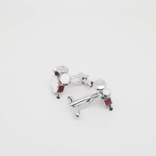 Gemelos de batería para camisa de hombre en acero inoxidable miniatura 7