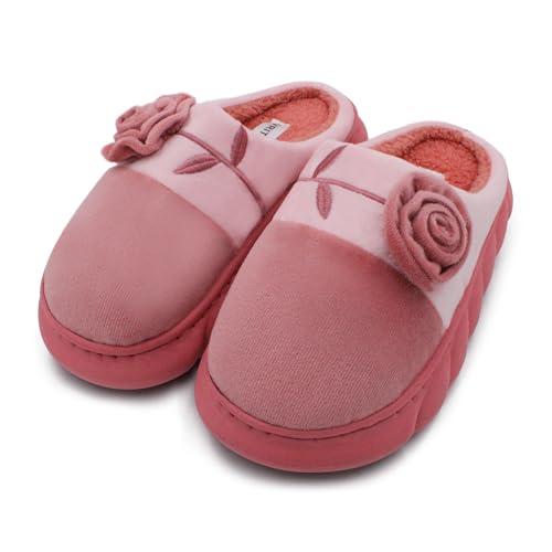 Image of VRITRAZ Women's Comfort Slip On Closed Toe Warm Winter House Clog Indoor Slipper with Cute Print and Degins