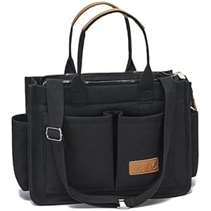 Large Canvas Tote Bag for Women With Pockets,Laptop Crossbody Purses Everything Everyday Bag Handbags for Work Beach Gym