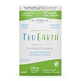 Tru Earth Platinum Hypoallergenic, Eco-friendly & Biodegradable Plastic-Free Heavy Duty Laundry Detergent Sheets/Eco-Strips for Sensitive Skin (32 Loads, Fragrance-Free)