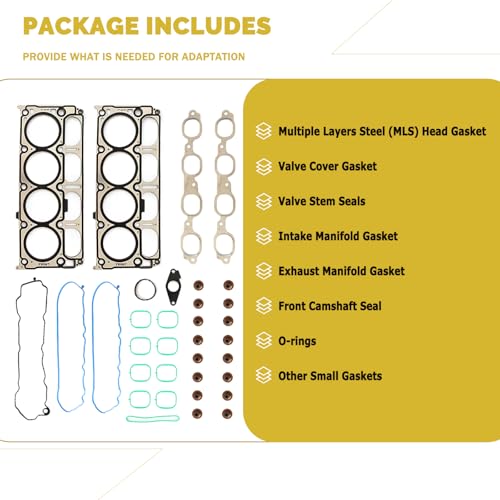 Image of AUCERAMIC HS26744PT Cylinder Head Gasket Set for Chevrolet GMC 5.3L | Fits for Chevrolet Silverado 1500 Suburban Tahoe, for GMC Sierra 1500 Limited Yukon XL 2014-2020, Replaces HS54996