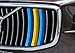 iJDMTOY Exact Fit Sweden Flag Color Grille Decoration Insert Trims Compatible With Volvo 2017-2020 Pre-LCI S90 Vertical Front Grill (Color: Blue/Yellow/Blue)