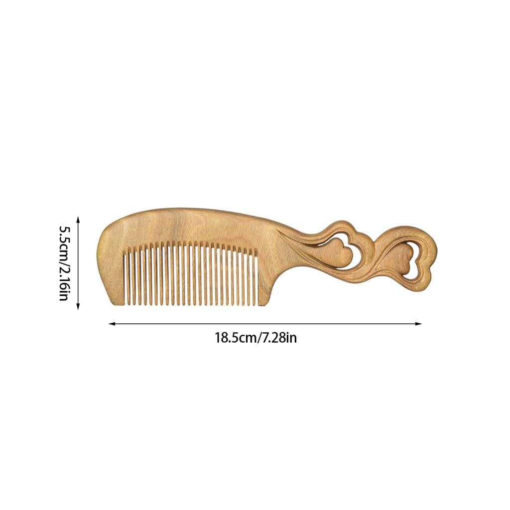Peines para Hombres Peine de Madera para peinar el Cabello con Mango para Alisar el Cabello Peine para Mujeres Peine de Cabello Largo para Hombres Fi (AA)