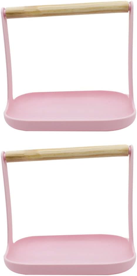 LUOZZY 2-in-1 Bird Training Stand & Perch – Wooden Shelf for Parakeets, Conures, Lovebirds & Cockatiels, Pink