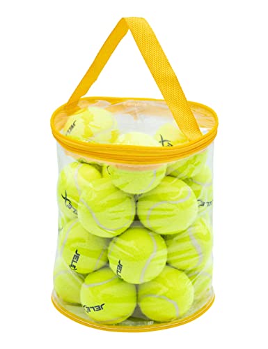 Balles de tennis 6,37 cm JELEX sans pression jaune classique pour lance-balle et club