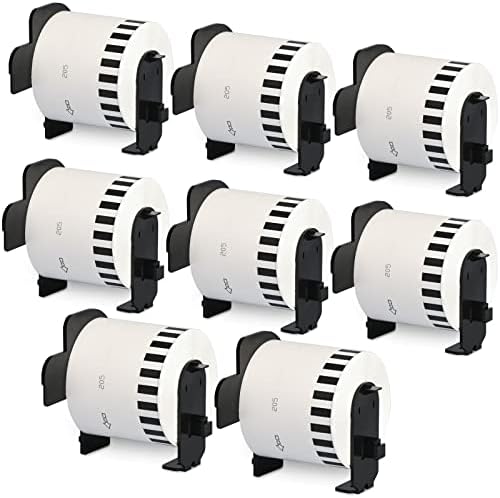 DK2205 SAILNER Compatible Label Replacement for Brother DK-2205 (2.4" X 100 Ft.) Continuous Paper Tape, Use with Brother QL Label Printers - 8 Rolls + 8 Frames 2-3/7" x 100' DK-2205