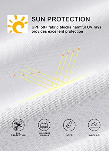 Willit Men's Upf 50+ Sun Protection Hoodie Shirt Long Sleeve Spf Fishing Outdoor Uv Shirt Hiking Lightweight White L #TOP4