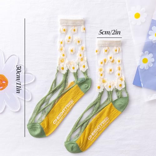 Vintage Fashion Nylon Flower Mesh Socks for Women, Jacquard Women’s Summer White Sheer Ankle Sock4
