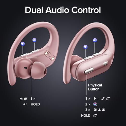 Active Noise Cancelling Ear Buds Wireless Earbuds 90 Hrs Playtime Bluetooth Headphones with Hi-Res Stereo Deep Bass Power Display Earphones with Earhooks Waterproof ANC/Transparency for Sports/Gym - image 8