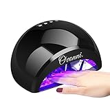 Ovonni LED Nail Lamp, 12W Nails Dryer with Timer for Fingernail Gel Polishes, Quick Dry Professional Curing Light for Nail Art at Home and Salon Black
